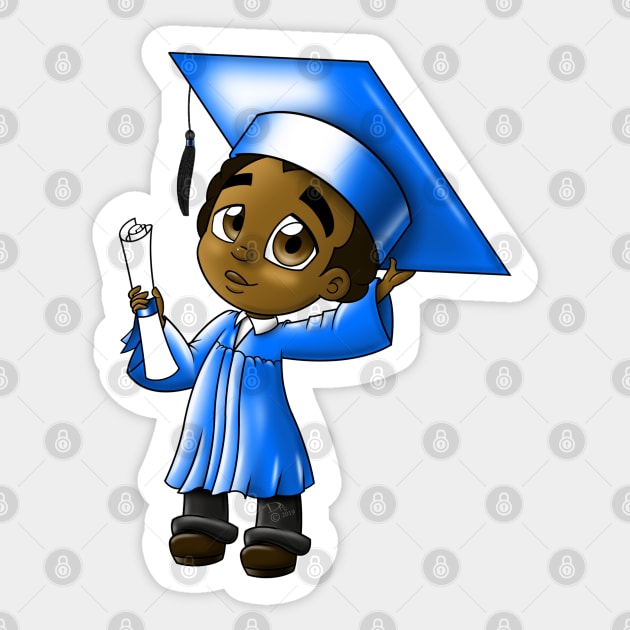 African American Boy Graduate Sticker by treasured-gift